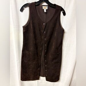 Talbots Brown Textured long vest